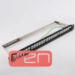 فریم پچ پنل STP رکمونت 24 پورت با اتصال ارت و نگهدارنده پشت مناسب نصب کیستون شبکه شیلددار