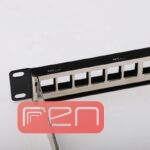 فریم پچ پنل STP رکمونت 24 پورت با اتصال ارت و نگهدارنده پشت مناسب نصب کیستون شبکه شیلددار
