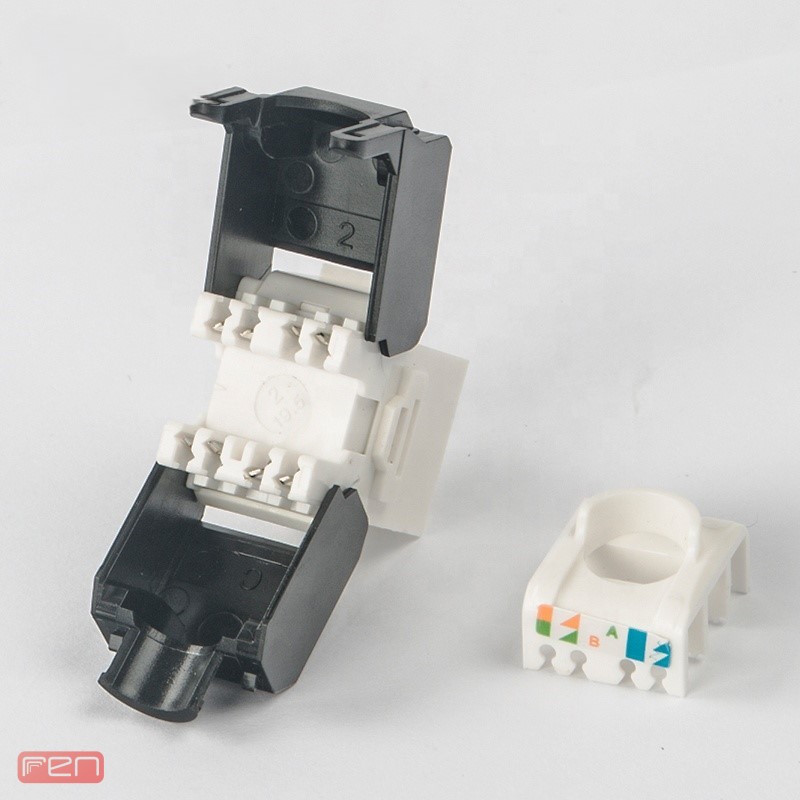 کیستون شبکه RJ45 بدون ابزار Cat6A با طراحی 180 درجه